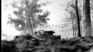 British soldiers and tanks fight German Army to rescue civilians in outskirts of ...HD Stock Footage