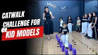 Professional child models challenge catwalk through obstacles...Who will be the best???