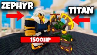 I became Bigger than Titan with Zephyr kit (1500hp) Roblox Bedwars