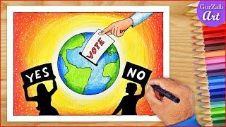 Democracy Day Drawing || Voters Awareness Drawing || National Voters Day Drawing