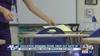 Education spending is down, dropout rate is up