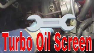 Service update Turbo oil feed line banjo bolt screen clean Subaru WRX STi 2004 SVTWRC