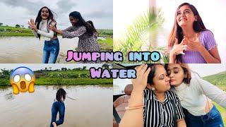 OMG  My friends gave me Challenge & I Jumped into water Family Picnic at waterfall | Bindass Kavya