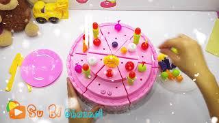 Toy velcro cutting birthday cakes strawberry cream educational toys for kids | Su Bi Channel