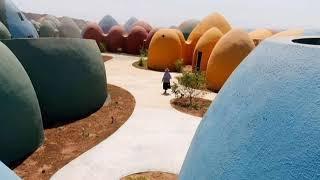 Colorful-Domedusing Made of Rammed Earth Ad Sand On Hormuz Island, Iran #iran #sandhouse #domehouse