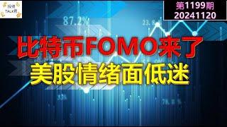 【投资TALK君1199期】比特币FOMO来了！美股情绪面却低迷20241120#CPI #nvda #美股 #投资 #英伟达 #ai #特斯拉