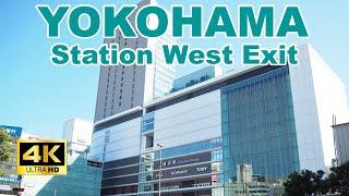 【4K】Walking along the quiet Yokohama Station West Exit in the early morning