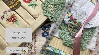 Vintage Slow Stitch Haul & Happy Mail - March 2024 #slowstitch #vintage #handembroidered