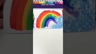 Rainbow Art  Combination of Painting Techniques #shorts