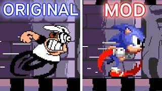 Peppino and Sonic HAVE SWITCHED ROLES ONCE AGAIN!  Sonic 1/CD Sonic [Pizza Tower mods Gameplay]