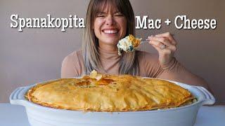 Spanakopita Mac and Cheese MUKBANG | Feta Pasta + Mac and Cheese Hack!