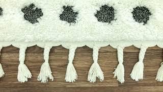 Ariana AR05 Dotty Grey Soft Fringed Rug