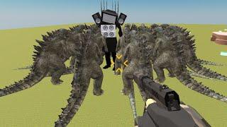 Godzilla Army vs TV Man - Can TV Man beat them all Godzilla's ? 