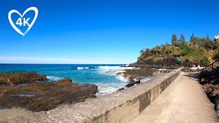 Scenic Surf Beach Walk in 4K -- Coolangatta, Rainbow Bay Virtual Tour - Gold Coast Australia