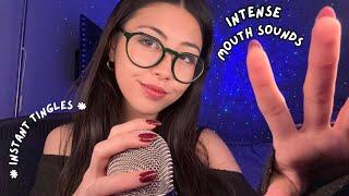 ASMR intense mouth sounds (fast and aggressive, slow, dry, wet, tongue swirling, spit painting …)