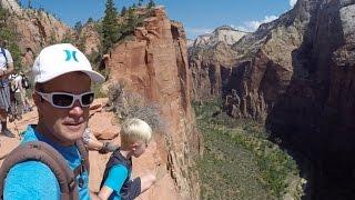 Zion- Angels Landing with the Kids (2, 7, 9 yrs old). Part 1