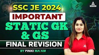 SSC JE 2024 | Static GK and GS Most important Questions | SSC JE General Awareness 2024 By Pinki Mam