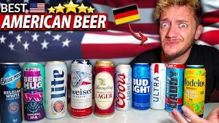 German Tries Most Famous AMERICAN BEERs in the USA!