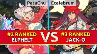 GGST ▰ PataChu (#2 Ranked Elphelt) vs Ecalebrum (#3 Ranked Jack-O). High Level Gameplay