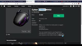 New Void Scythe And Cyber Critter 9002 | Roblox UGC