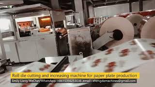 How to cut paper for making paper plates ,Roll die cutting and increasing machine