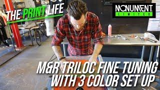 3 Color Screen Print Set Up with a used M&R Triloc | Screen Printing Vlog