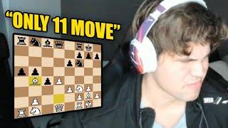 Magnus Carlsen BEATS 3000 RATED Grandmaster in 11 MOVES on STREAM