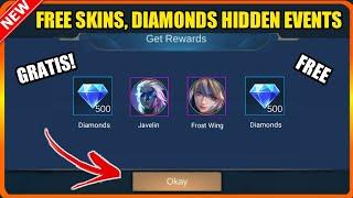 FREE SKINS AND DIAMONDS | 2 NEW HIDDEN EVENTS | MOBILE LEGENDS 2021