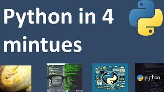 Python in 4 minutes for beginners.