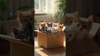 Вам посылка.  Коробка пушистого счастья. Милые котята #котята #милота #пушистики  #пушистыйдзен