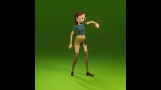 Low Poly Animation  Glasses Girl Teenage Dance