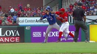 TOR@TEX: Tempers flare between Blue Jays, Rangers