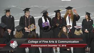 College of Fine Arts & Communication Commencement December 2018 | Lamar University