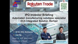 Rakuten Trade Ideas  Webinar - ECA Integrated Solution Berhad - Highlights