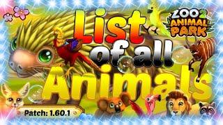 Zoo 2: Animal Park #124 | List of all Animals & Terrarium patch coming!