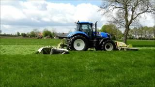 Gras maaien  Mowing gras first cut  Grefelman Luttenberg  New Holland, Claas