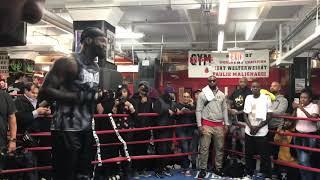 Deontay Wilder shadowboxing