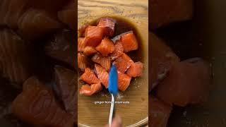 Easy Honey-Ginger Seared Salmon Pieces Over Coconut Rice 