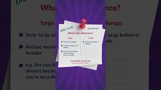 forgo or forego? | Tricky Quickies 26 #grammar #english #shorts