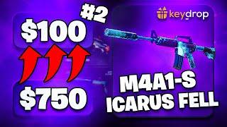 100$'DAN İCARUS FELL KATLIYORUZZ!! #2 CS2 KASA AÇILIMI 2024 - keydrop