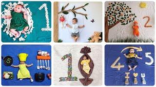 Baby photoshoot ideas| baby monthly photoshoot ideas| monthly baby photoshoot ideas at home