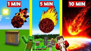 METEOR FALL Build Battle In Minecraft - NOOB VS PRO CHALLENGE - Maizen Mizen Mazien Parody