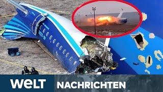 FLUGZEUGABSTURZ: Raketensplitter und Einschusslöcher! Baku geht von Russen-Abschuss aus! I LIVE