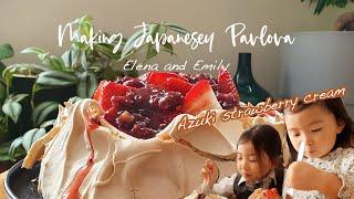 Making Japanesey Pavlova  （Anko and Strawberry Cream Pavlova）