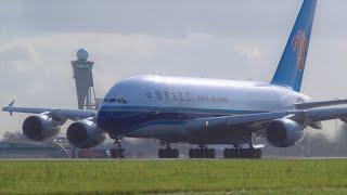 4K POLDERBAAN Departures Schiphol A380 & A350 China Southern, Cathay Pacific, China Airlines