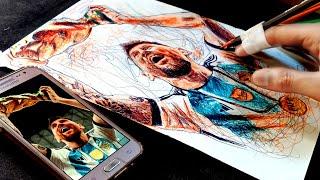 A Tribute To (Lionel Messi) Scribble Art - Honey Art Studio