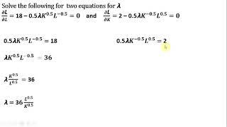 Lagrangian Cost Minimization Problem