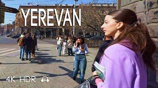  Yerevan in Bloom | March 7 Walk from Mashtots Ave to Republic Square, 4K HDR 60fps