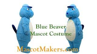 Blue Beaver Mascot Costume