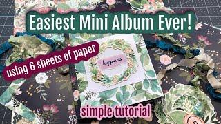 Easiest Mini Album EVER  Using 6 sheets of paper!